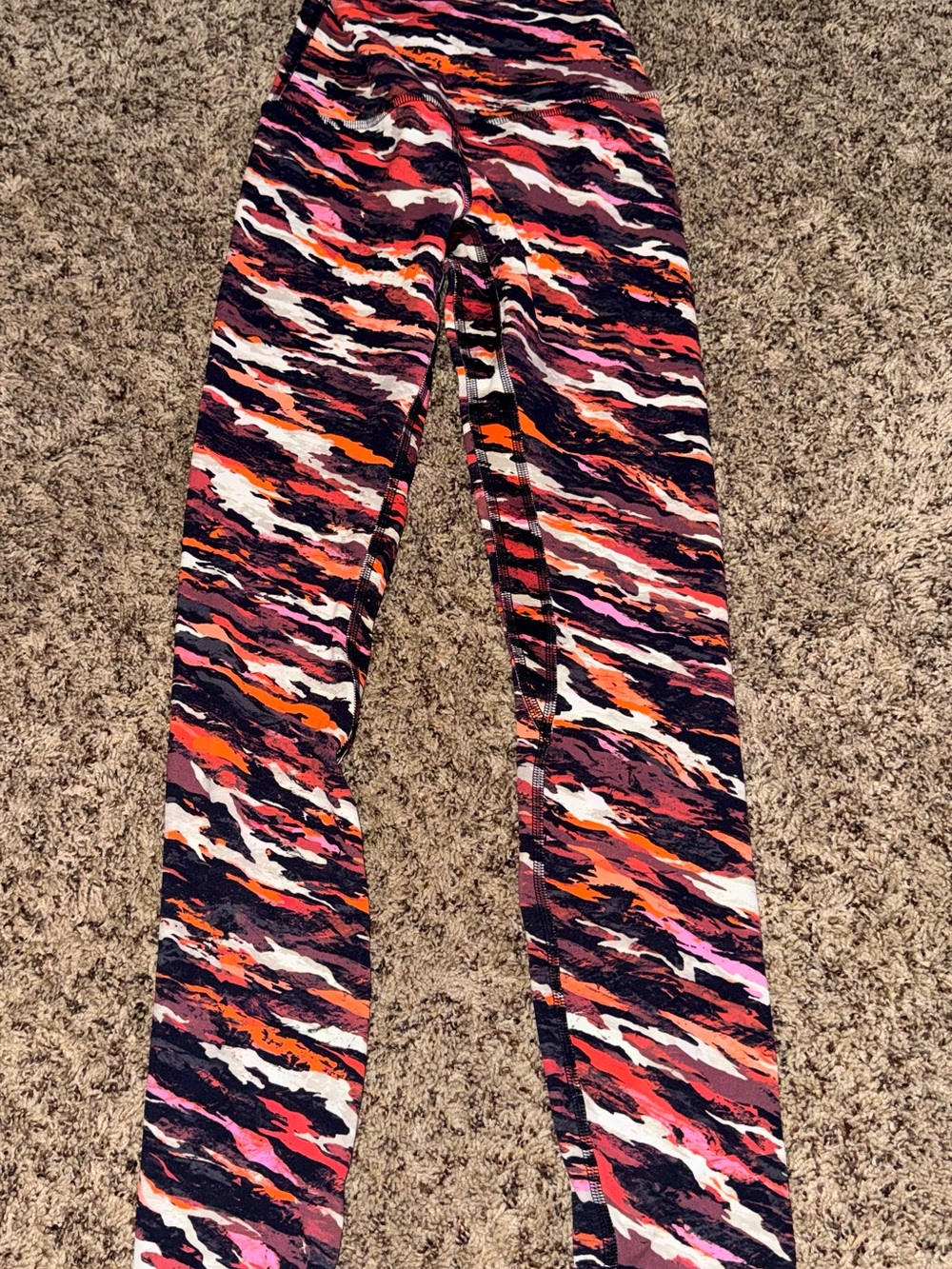 lululemon athletica Multicolor Camo Leggings — Pink, Orange, Navy, White